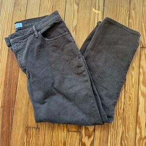 Abercrombie & Fitch Curve Love Ultra High Rise 90s Straight Brown Jean